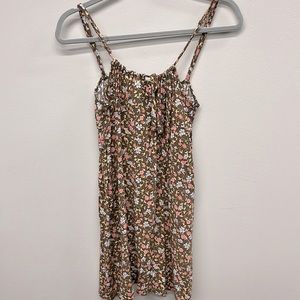 Brown Floral Mini Dress
